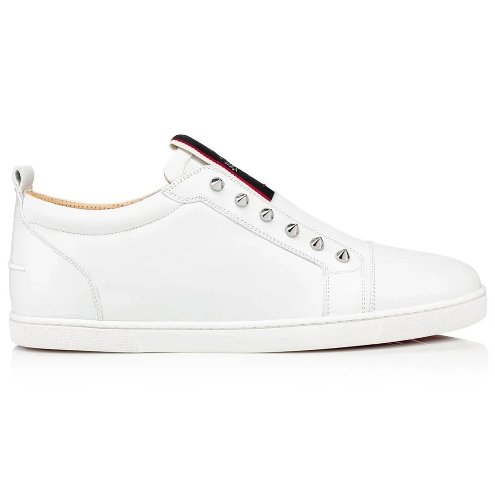 Christian Louboutin F.A.V Fique A Vontade White Leather Low Top Sneaker 45 12